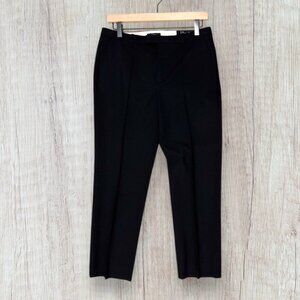 J CREW Eaton Tollegno 1900 Black Straight Leg Wool Cropped Suit Pants Womens 4